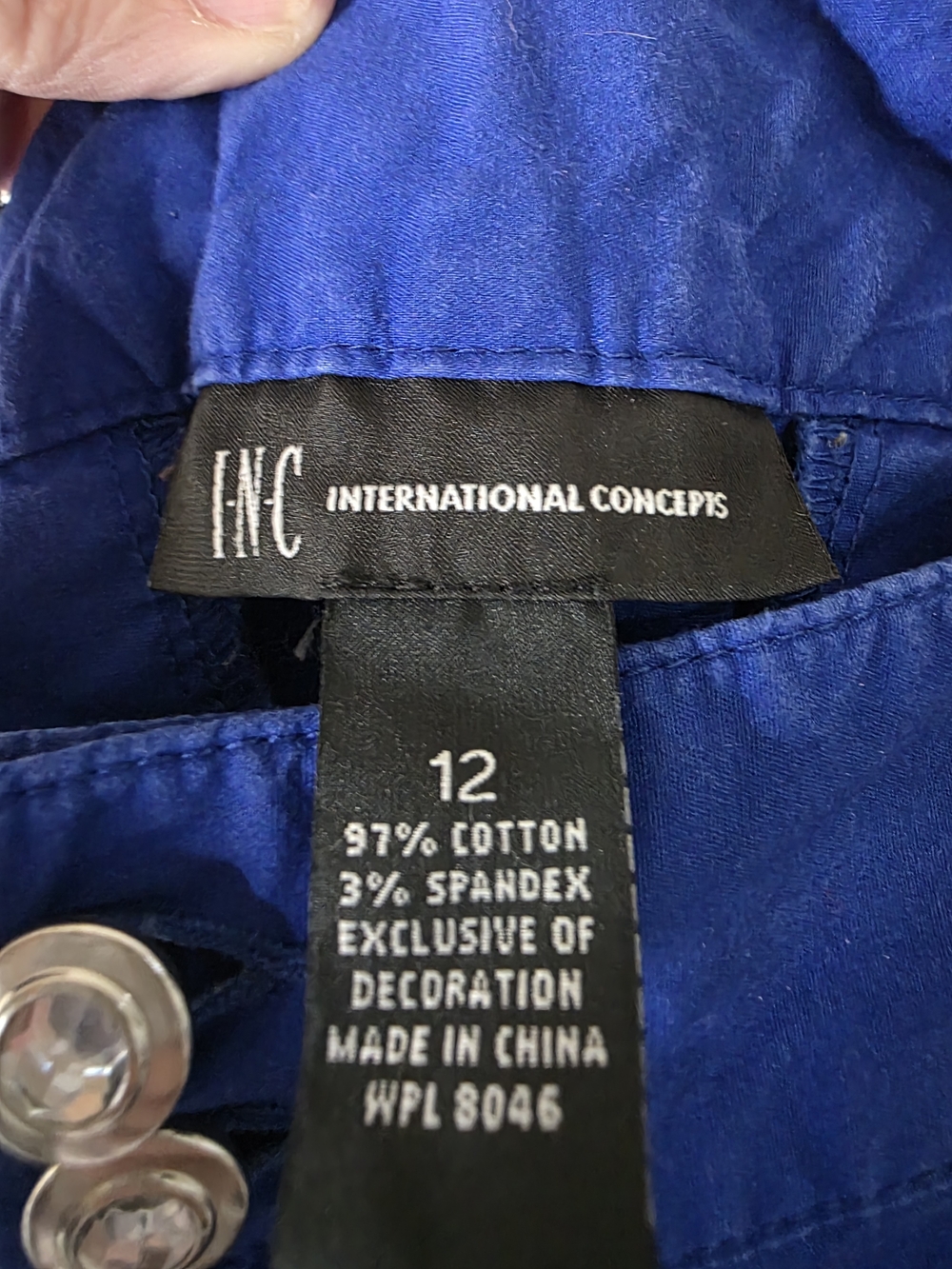 INC International Concepts Womens Blue Shorts Size 12 - Picture 3 of 4